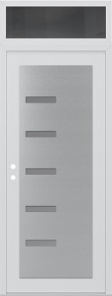 Diamond C8 36" x 96" white/white frosted Glass Panel stainless steel RHI with Transom mirrored Glass