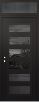 Diamond C9 36" x 96" black/black mirrored Glass Panel black RHI with Transom mirrored Glass