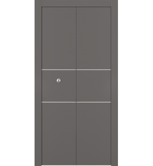 Optima 2H Gray Matte Bi-folding doors
