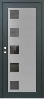 Diamond C5 36" x 80" anthracite/anthracite mirrored Glass Panel stainless steel RHI