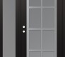 Modern Steel Front Door Diamond C16 48" x 80" black/white frosted Glass Panel stainless steel RHI with Sidelite frosted Glass