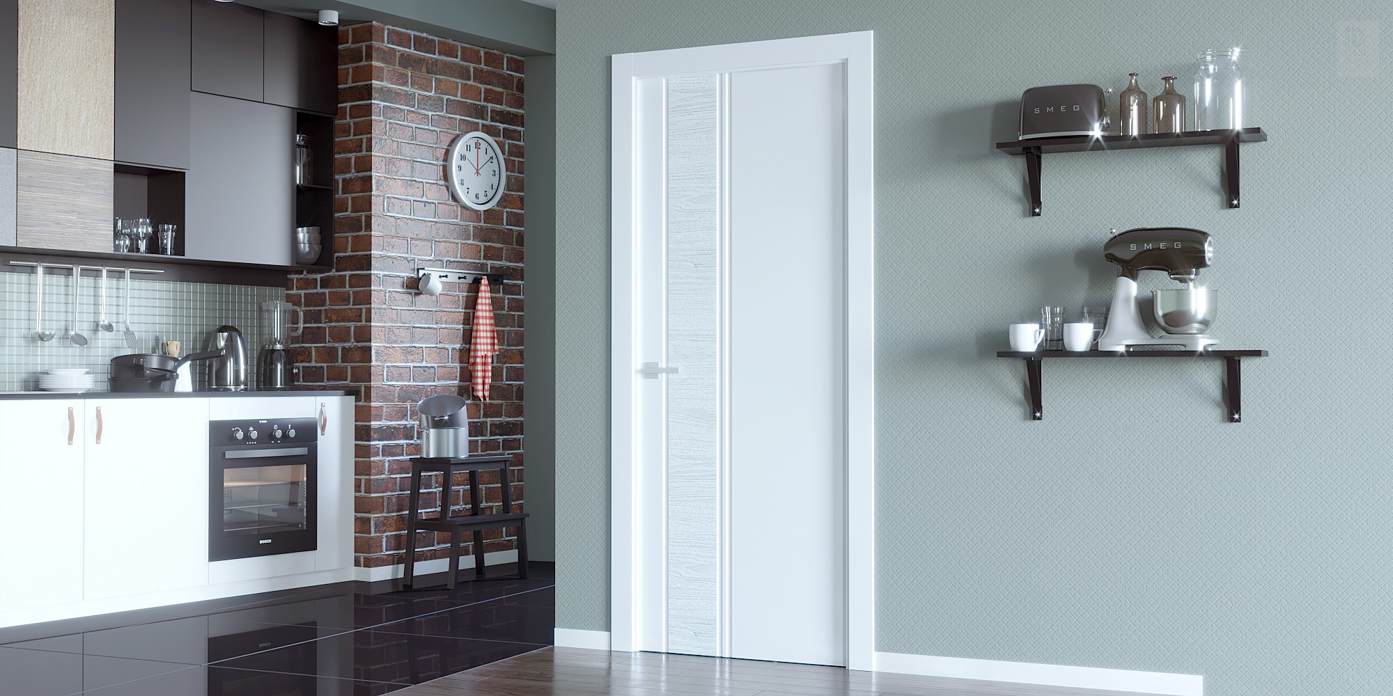 Modern interior door Twinwood 1 Polar White Pocket for $421.00, Solid ...