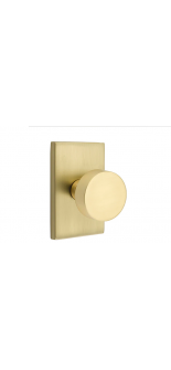 EMTEK ROUND KNOB WITH MODERN RECTANGULAR ROSETTE PRIVACY LH SATIN BRASS (US4) 5212