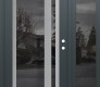 Modern Steel Front Door Diamond C15 50" x 80" anthracite/anthracite mirrored Glass Panel stainless steel LHI with Sidelite mirrored Glass