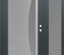 Modern Steel Front Door Diamond C13 48" x 80" anthracite/anthracite frosted Glass Panel stainless steel LHI with Sidelite frosted Glass