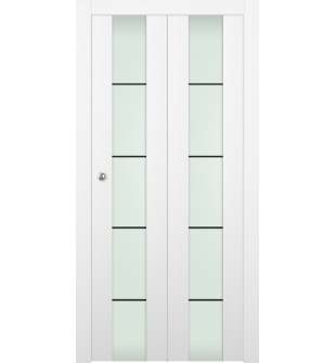 Palladio 202 4H Black Strips Vetro Bianco Noble Bi-folding doors