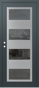 Diamond C2 36" x 80" anthracite/anthracite mirrored Glass Panel stainless steel RHI