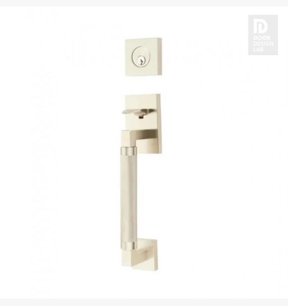EMTEK HERCULES KNURLED SECTIONAL DOUBLE CYLINDER KEYD 4227 SATIN NICKEL US15 for Steel Front Doors