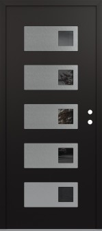 Diamond D2 36" x 80" black/black mirrored Glass Panel stainless steel LHI