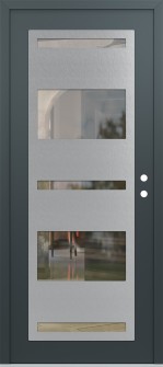 Diamond C10 36" x 80" anthracite/anthracite clear Glass Panel stainless steel LHI