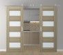 DOUBLE BARN DOOR AVON 07-08 VETRO SHAMBOR 60" X 80" X 1 3/4" STAINLESS STEEL HARDWARE