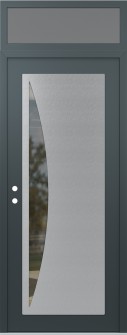Diamond C13 36" x 96" anthracite/anthracite clear Glass Panel stainless steel RHI with Transom frosted Glass