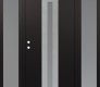 Modern Steel Front Door DIAMOND A2 60" X 80" BLACK/WHITE FROSTED GLASS PANEL STAINLESS STEEL RHI WITH 2 SIDELITES FROSTED GLASS