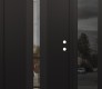 Modern Steel Front Door DIAMOND A3 50" X 80" BLACK/BLACK CLEAR GLASS PANEL BLACK LHI WITH SIDELITE MIRRORED GLASS