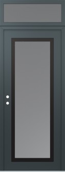 Diamond C1 36" x 96" anthracite/anthracite frosted Glass Panel black RHI with Transom frosted Glass