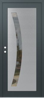 Diamond C4 36" x 80" anthracite/anthracite clear Glass Panel stainless steel RHI