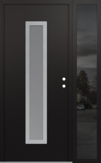 DIAMOND A11 50" X 80" BLACK/WHITE FROSTED GLASS PANEL STAINLESS STEEL LHI WITH SIDELITE MIRRORED GLASS