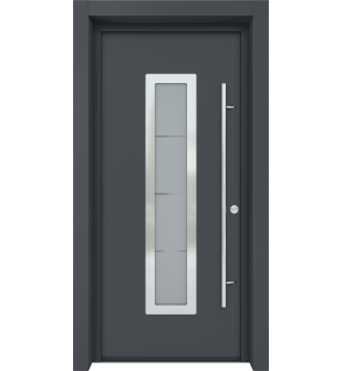 MODERN FRONT STEEL DOOR ARGOS ANTRACIT/WHITE 37 7/16" X 81 11/16" LHI + HARDWARE
