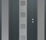 Modern Steel Front Door DIAMOND A12 68" X 80" ANTHRACITE/ANTHRACITE FROSTED GLASS PANEL STAINLESS STEEL LHI WITH 2 SIDELITES FROSTED GLASS