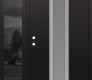 Modern Steel Front Door DIAMOND A1 48" X 80" BLACK/WHITE FROSTED GLASS PANEL STAINLESS STEEL RHI WITH SIDELITE MIRRORED GLASS
