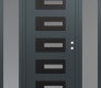 Modern Steel Front Door Diamond D6 68" x 80" anthracite/anthracite frosted Glass Panel black LHI with 2 Sidelites frosted Glass