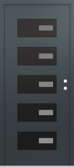 Diamond D7 36" x 80" anthracite/anthracite frosted Glass Panel black LHI