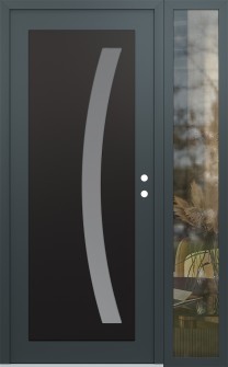 Diamond C4 48" x 80" anthracite/anthracite frosted Glass Panel black LHI with Sidelite clear Glass