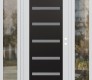 Modern Steel Front Door Diamond C7 68" x 80" white/white frosted Glass Panel black LHI with 2 Sidelites clear Glass