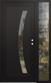 Diamond C4 52" x 80" black/black clear Glass Panel black LHI with Sidelite clear Glass