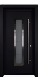 MODERN FRONT STEEL DOOR ARGOS BLACK/WHITE 37 7/16" X 81 11/16" LHI + HARDWARE