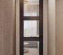 Avanti 3 Lite Clear Vetro Black Apricot Modern Interior Frameless Door by Belldinni