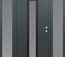 Modern Steel Front Door DIAMOND A11 60" X 80" ANTHRACITE/ANTHRACITE FROSTED GLASS PANEL BLACK LHI WITH 2 SIDELITES FROSTED GLASS