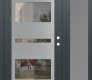 Modern Steel Front Door Diamond C10 48" x 80" anthracite/anthracite clear Glass Panel stainless steel LHI with Sidelite frosted Glass