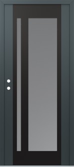 Diamond C15 36" x 80" anthracite/anthracite frosted Glass Panel black RHI