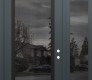 Modern Steel Front Door Diamond C1 48" x 96" anthracite/anthracite mirrored Glass Panel black LHI with Sidelite and Transom mirrored Glass