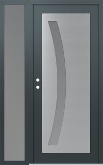 Diamond C4 48" x 80" anthracite/anthracite frosted Glass Panel stainless steel RHI with Sidelite frosted Glass