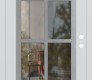 Modern Steel Front Door Diamond C16 36" x 80" white/white clear Glass Panel stainless steel LHI