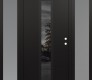 Modern Steel Front Door DIAMOND A11 68" X 80" BLACK/BLACK MIRRORED GLASS PANEL BLACK LHI WITH 2 SIDELITES FROSTED GLASS