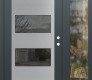Modern Steel Front Door Diamond C2 48" x 80" anthracite/anthracite mirrored Glass Panel stainless steel LHI with Sidelite clear Glass