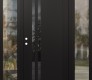 Modern Steel Front Door Diamond C6 68" x 80" black/black mirrored Glass Panel black RHI with 2 Sidelites clear Glass