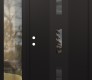 Modern Steel Front Door DIAMOND A7 52" X 80" BLACK/BLACK MIRRORED GLASS PANEL BLACK RHI WITH SIDELITE CLEAR GLASS