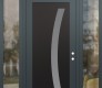 Modern Steel Front Door Diamond C4 64" x 96" anthracite/anthracite frosted Glass Panel black LHI with 2 Sidelites and Transom clear Glass