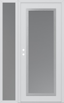 Diamond C1 52" x 80" white/white frosted Glass Panel stainless steel RHI with Sidelite frosted Glass