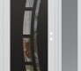 Modern Steel Front Door Diamond C12 50" x 80" white/white clear Glass Panel black LHI with Sidelite frosted Glass