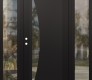 Modern Steel Front Door Diamond C13 68" x 80" black/black clear Glass Panel black RHI with 2 Sidelites clear Glass