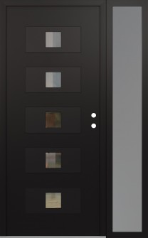 Diamond D8 50" x 80" black/black clear Glass Panel black LHI with Sidelite frosted Glass