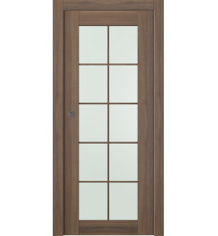 Avon 10 Lite Vetro Pecan Nutwood Pocket doors