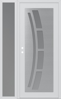 Diamond C12 50" x 80" white/white frosted Glass Panel stainless steel RHI with Sidelite frosted Glass