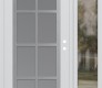Modern Steel Front Door Diamond C16 50" x 80" white/white frosted Glass Panel stainless steel LHI with Sidelite clear Glass