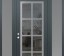 Modern Steel Front Door Diamond C16 68" x 96" anthracite/anthracite mirrored Glass Panel stainless steel RHI with 2 Sidelites and Transom frosted Glass